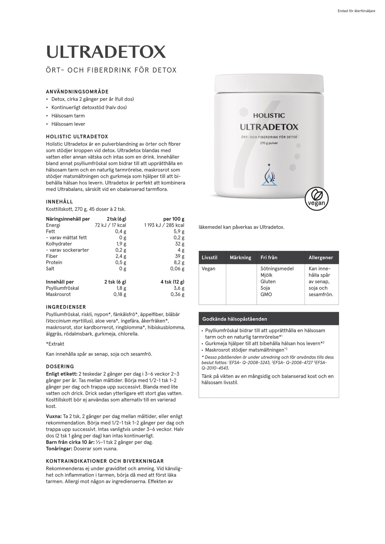 Holistic Ultradetox, 270 g
