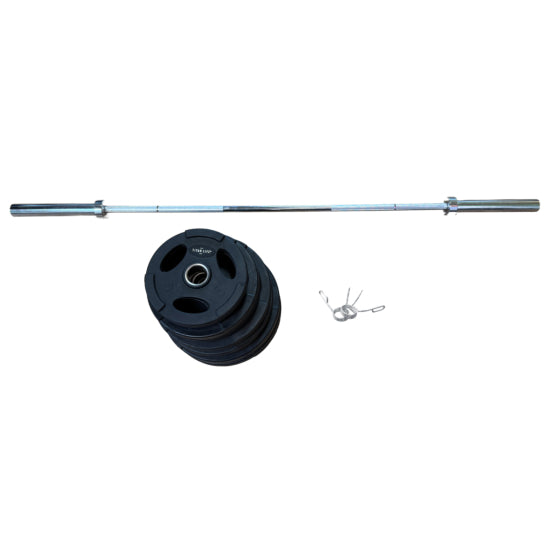 TITAN LIFE Weight Set Skivstångsset 120 kg – komplett styrkepaket för seriös träning