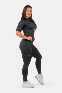 Nebbia Python SnakeSkin Mid Sleeve T-shirt, black