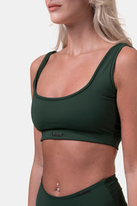 NEBBIA Miami Sporty Bikini Top, dark green