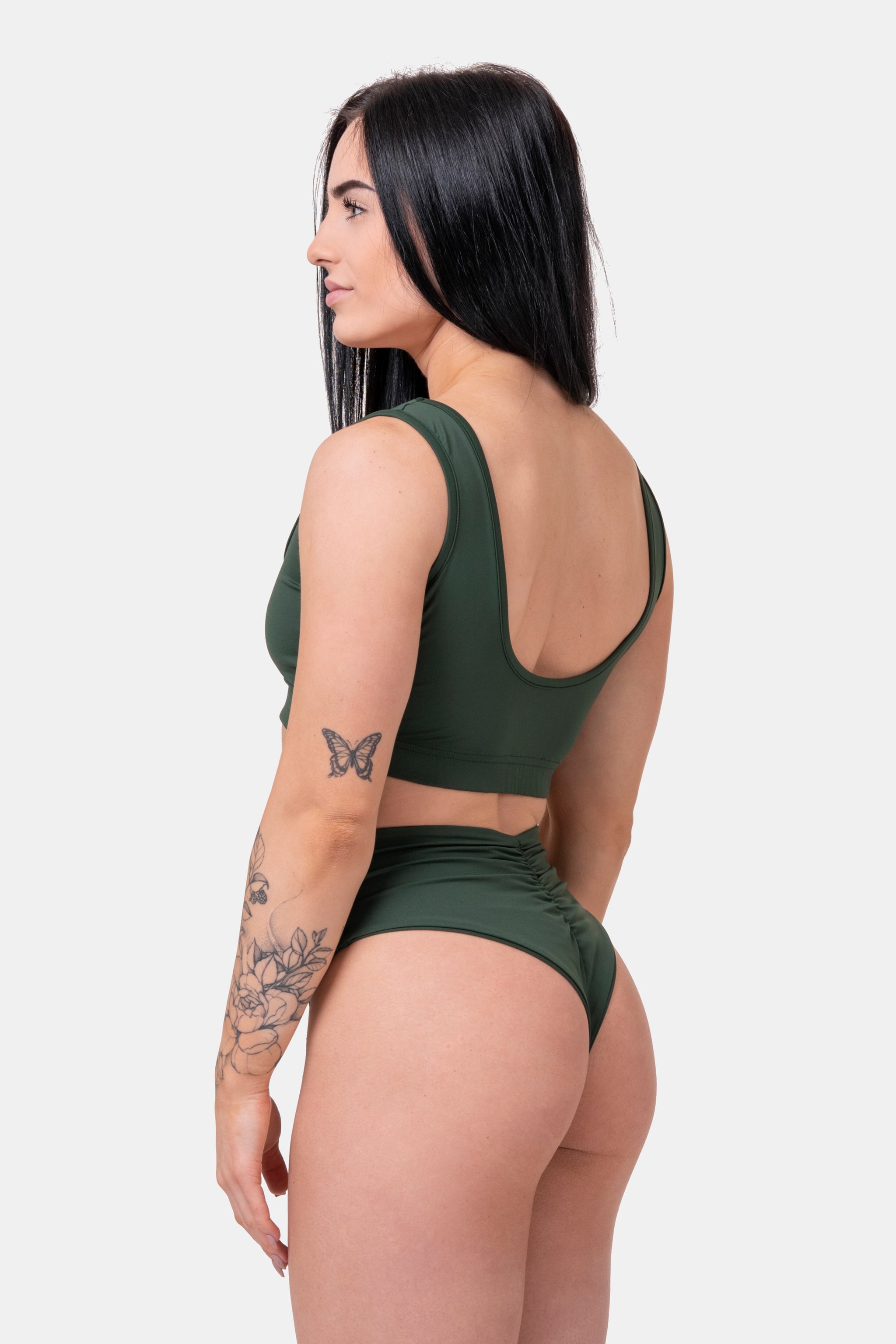 NEBBIA Miami Sporty Bikini Top, dark green