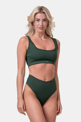 NEBBIA Miami Sporty Bikini Top, dark green