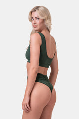 NEBBIA Miami Sporty Bikini Top, dark green