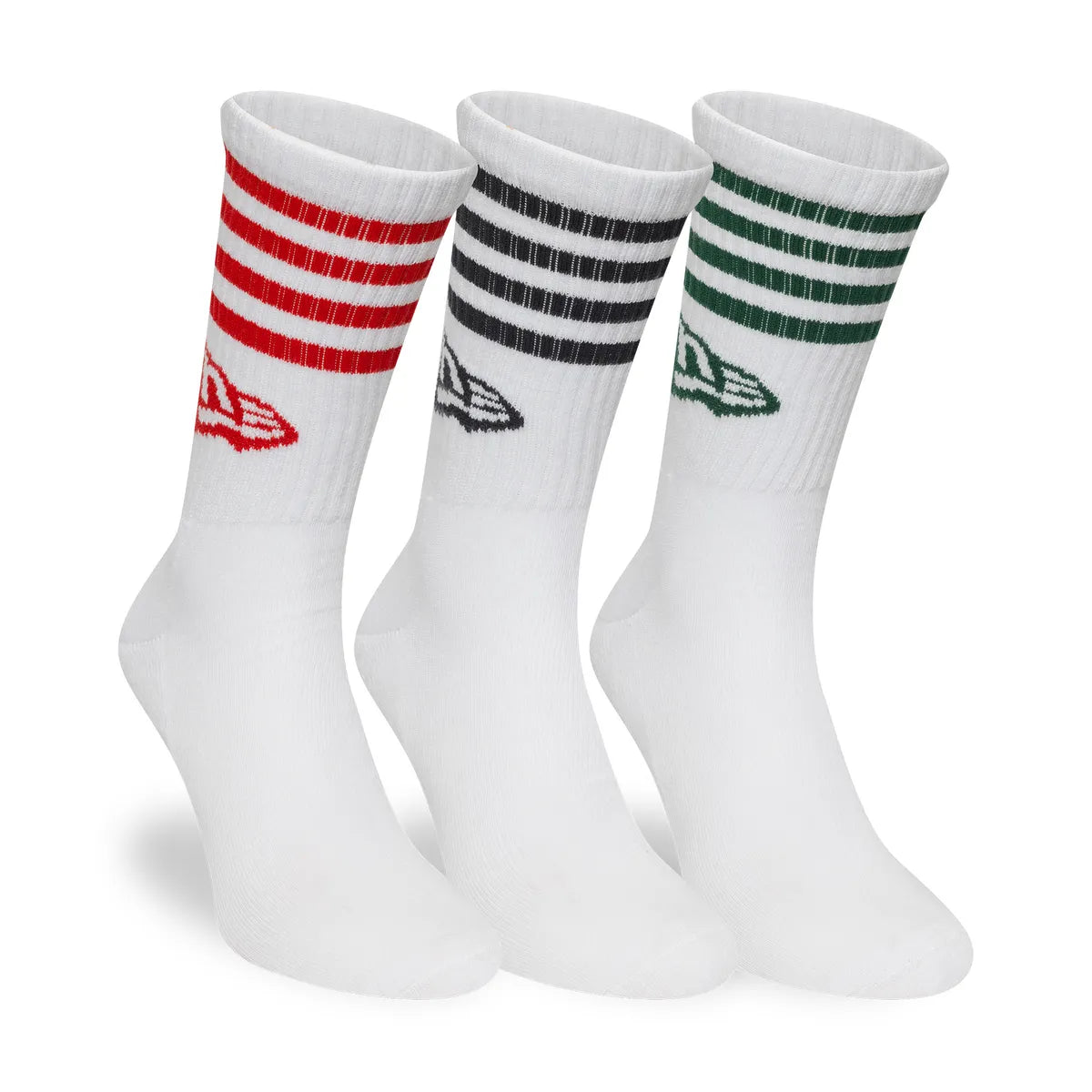 New Era NE STRIPE CREW SOCK 3PK NEWER Whi
