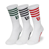 New Era NE STRIPE CREW SOCK 3PK NEWER Whi