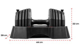 Gymstick Justerbar hantel Quick-Lock Dumbbell – En hel hantelpark i en enda vikt Ställbar 22,5kg