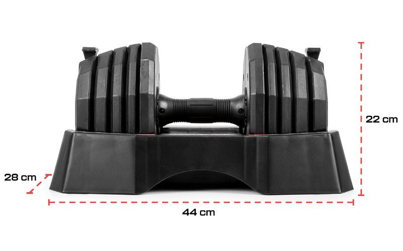 Gymstick Justerbar hantel Quick-Lock Dumbbell – En hel hantelpark i en enda vikt Ställbar 22,5kg