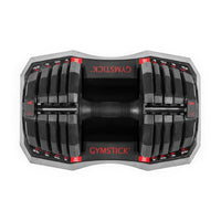 Gymstick Justerbar hantel Quick-Lock Dumbbell – En hel hantelpark i en enda vikt Ställbar 22,5kg