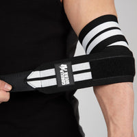 Gorilla Wear Elbow Wraps, black/white - 1,2 m
