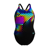 Speedo Womens Digital Printed Medalist Black