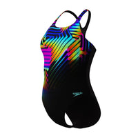 Speedo Womens Digital Printed Medalist Black