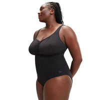 Speedo Plus Size Solid Aquanite Swimsuit Black