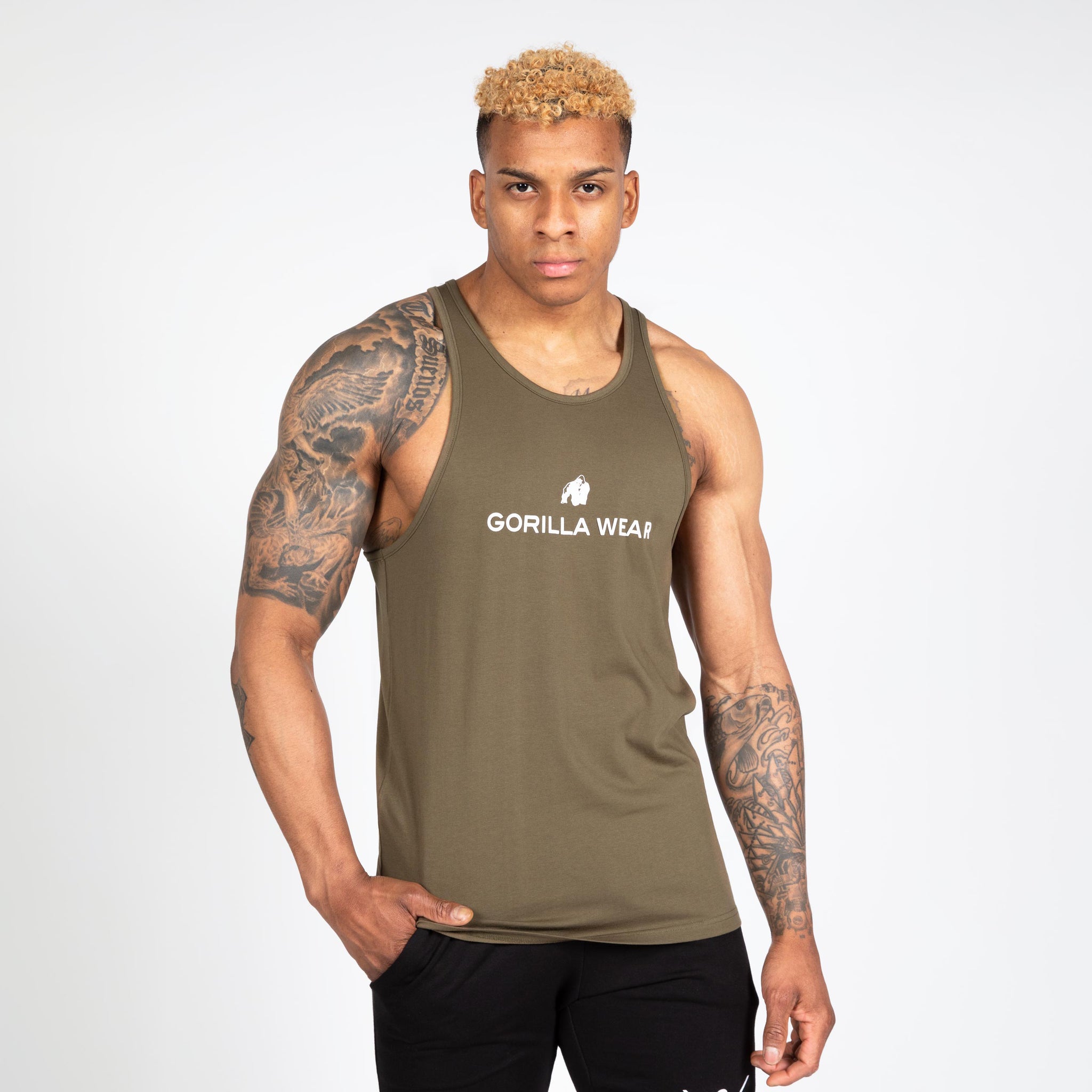 Gorilla Wear Carter Stretch Tank Top, army green