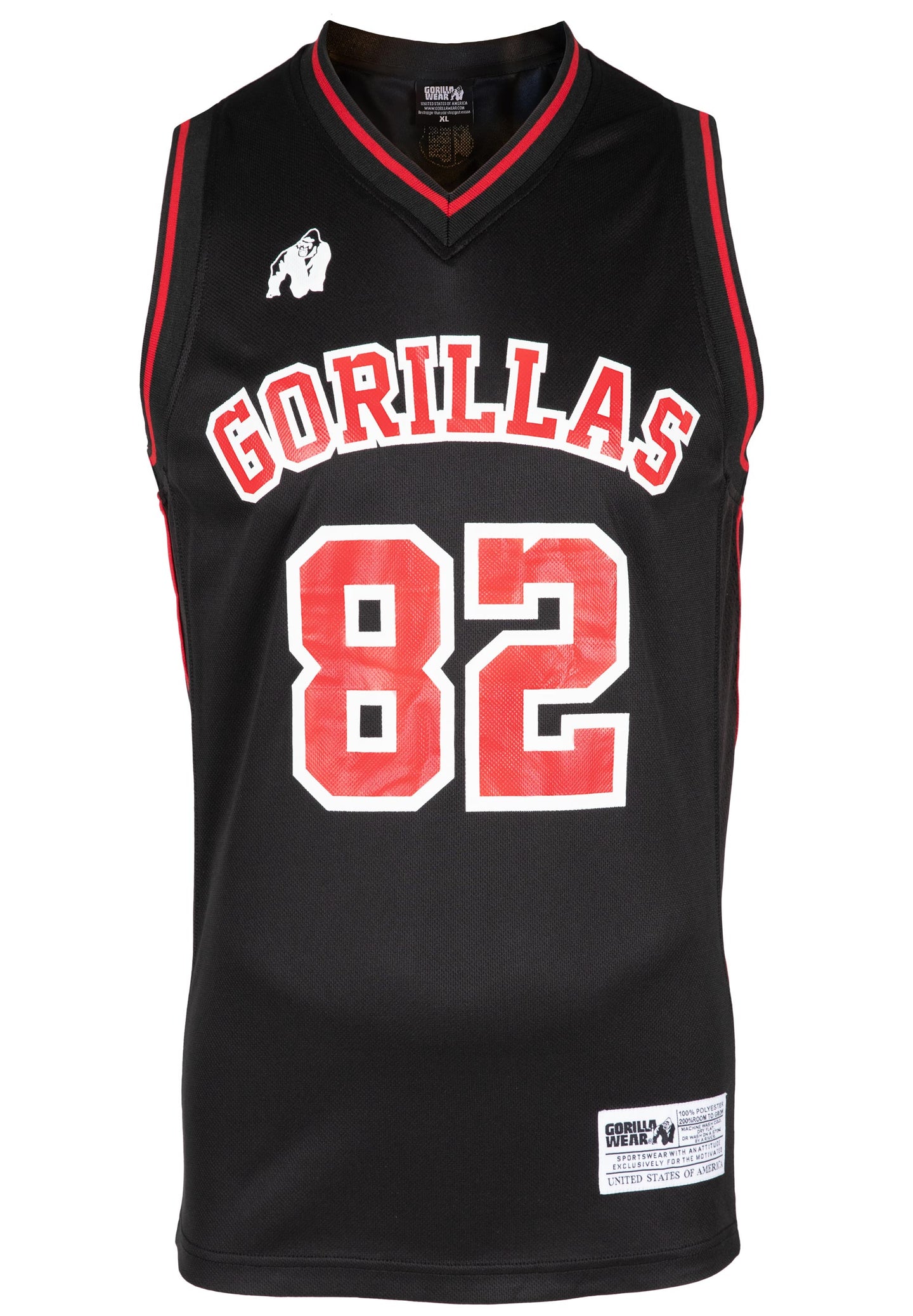 Gorilla Wear San Mateo Jersey Tank Top, black/red