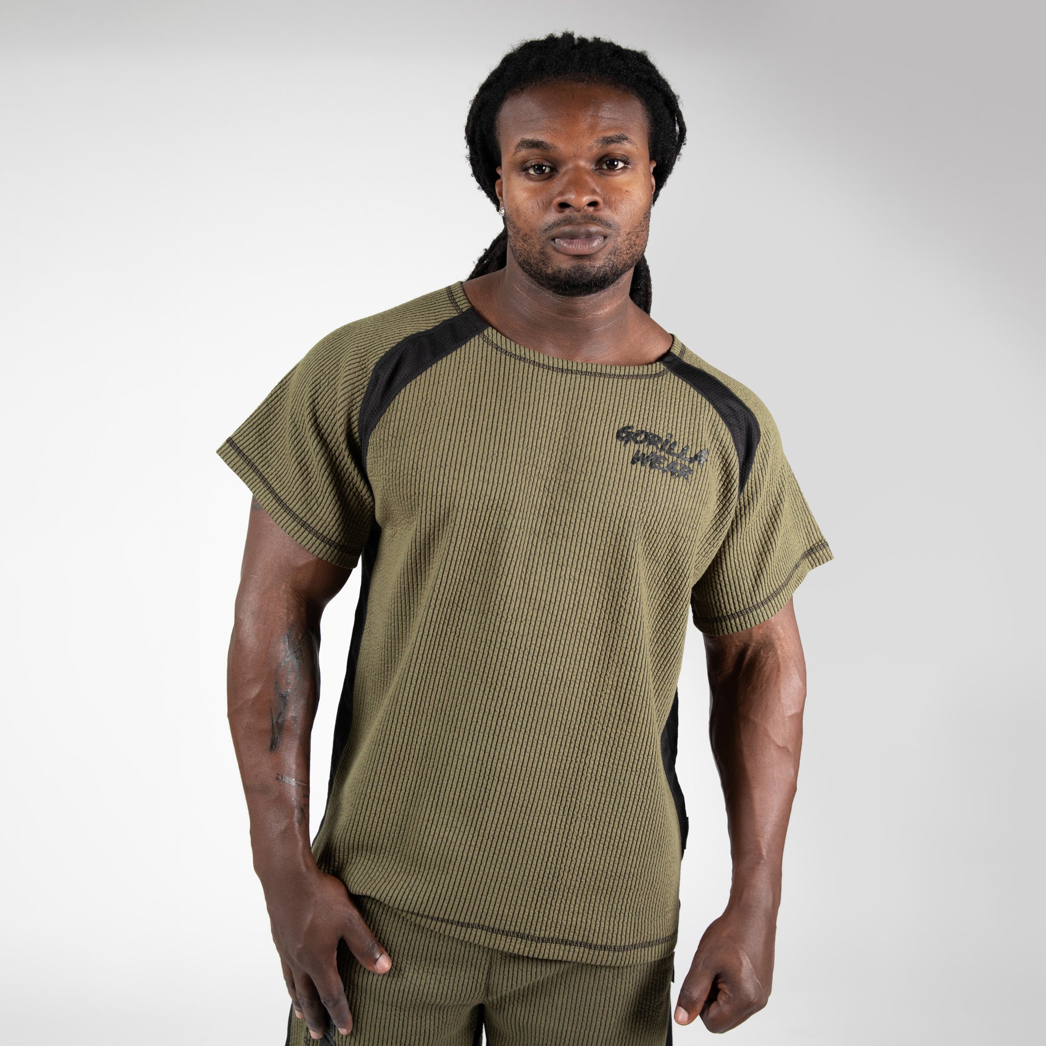 Gorilla Wear Augustine Old School Work Out Top, army green