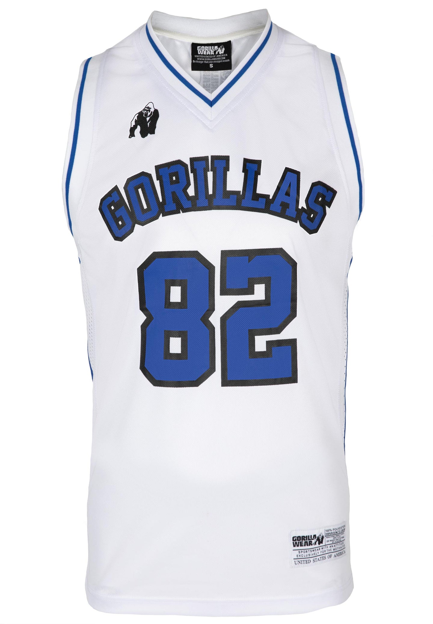 Gorilla Wear San Mateo Jersey Tank Top, white/blue
