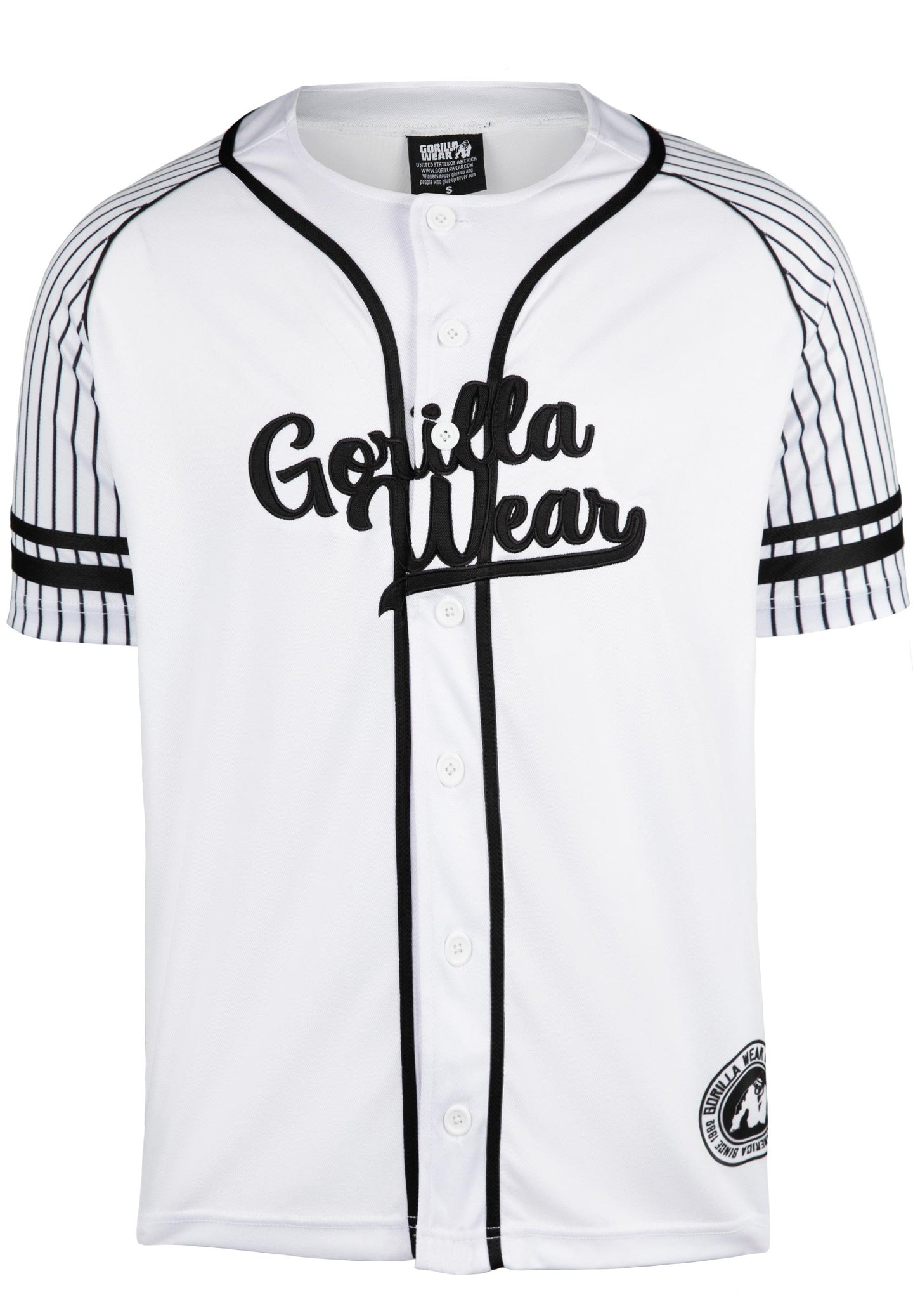 Gorilla Wear 82 Baseball Jersey, white