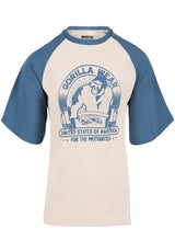 Gorilla Wear Logan Oversized T-Shirt, beige/blue
