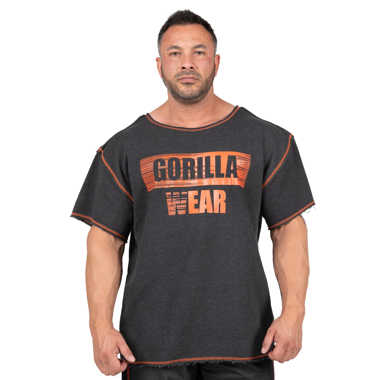 Gorilla Wear Wallace Workout Top, grey/orange