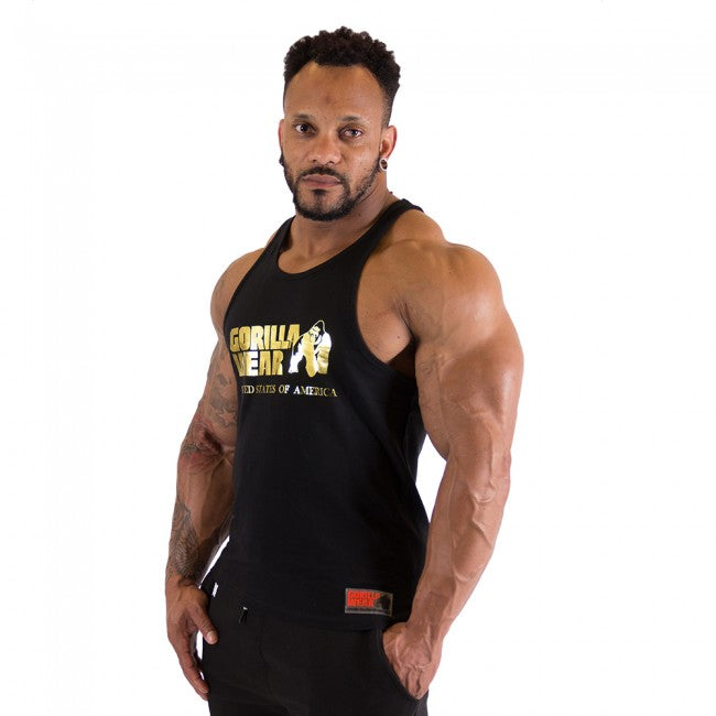 Gorilla Wear Classic Tank Top, Svart - Guld