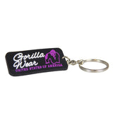 Gorilla Wear GW Gummi Logotyp Nyckelring, Svart/Rosa