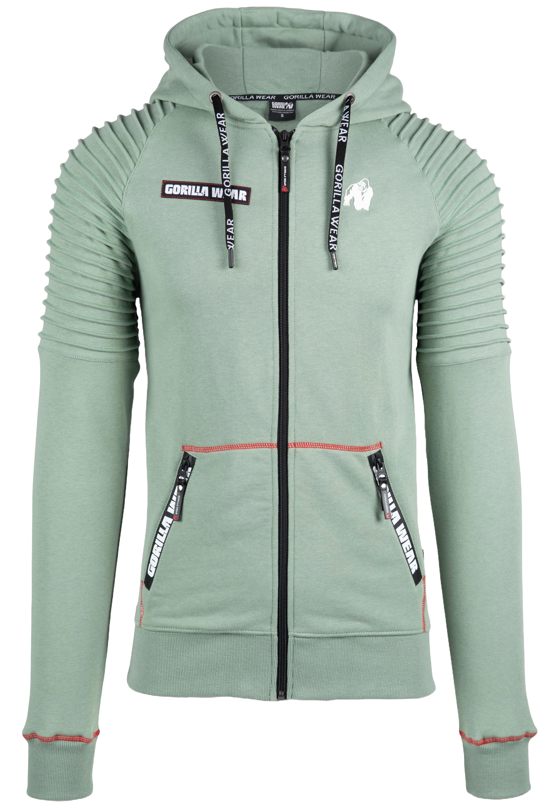 Gorilla Wear Georgia Zipped Hoodie, green bay