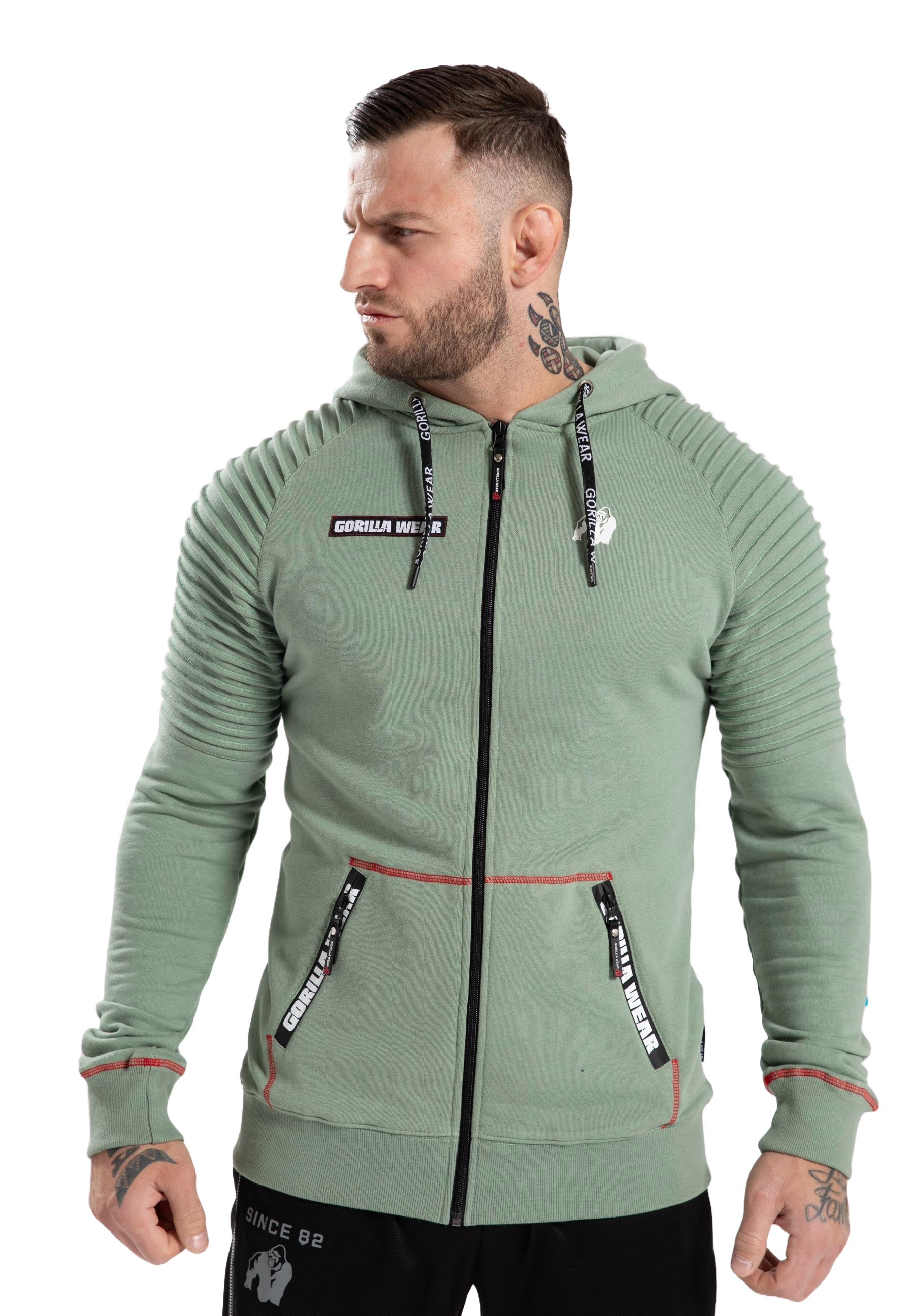 Gorilla Wear Georgia Zipped Hoodie, green bay