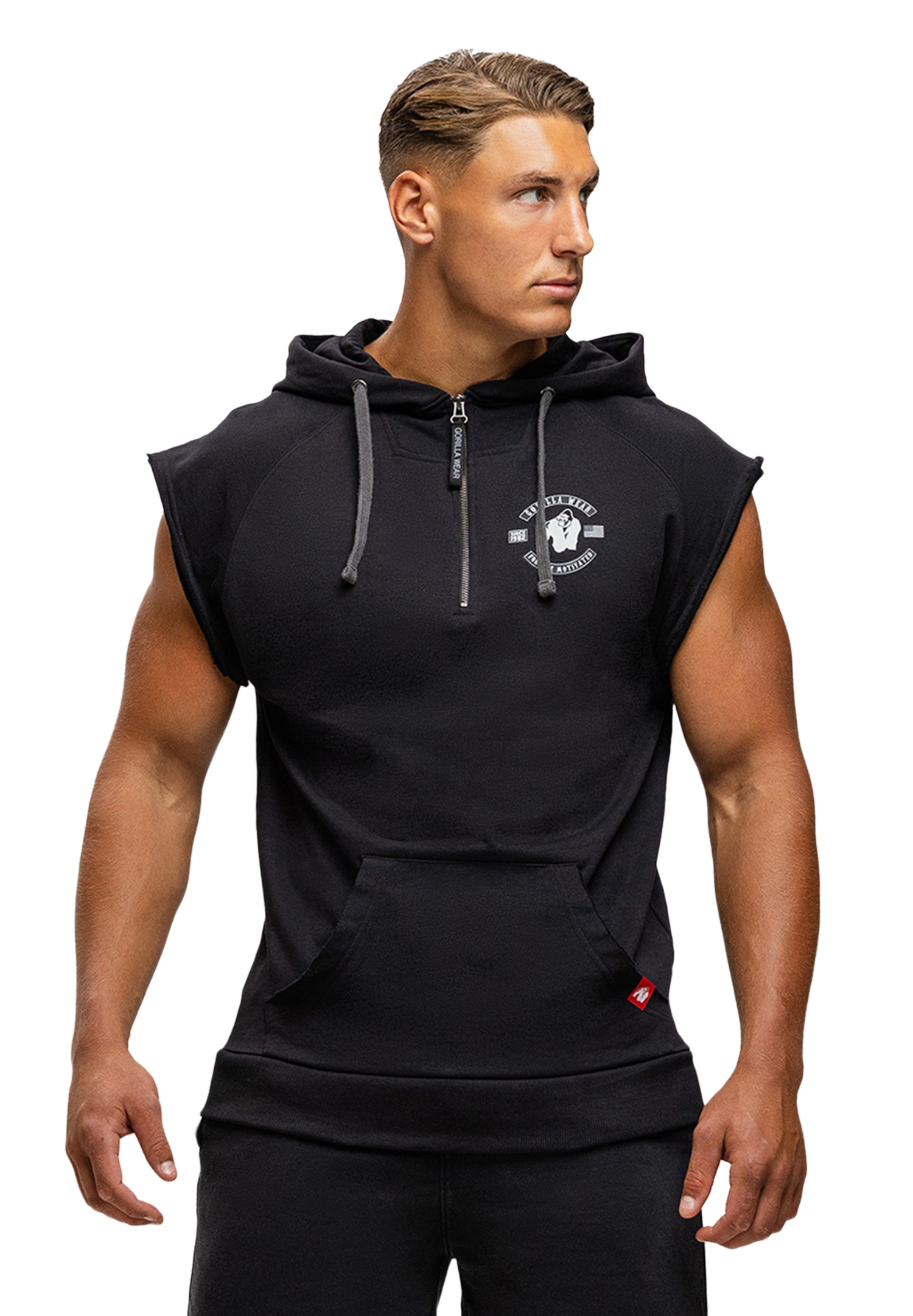 Gorilla Wear Huntley Sleeveless Hoodie, black