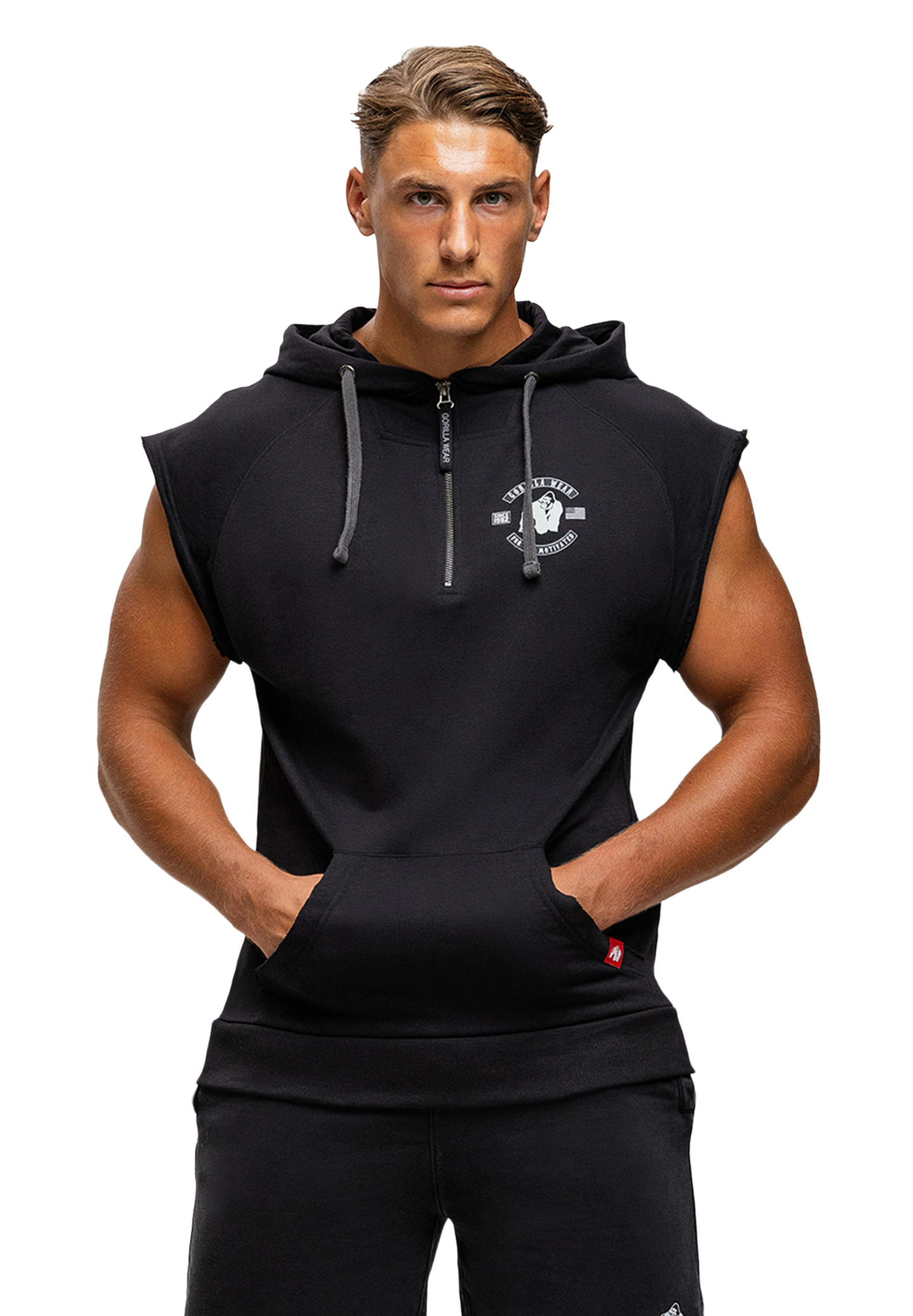 Gorilla Wear Huntley Sleeveless Hoodie, black