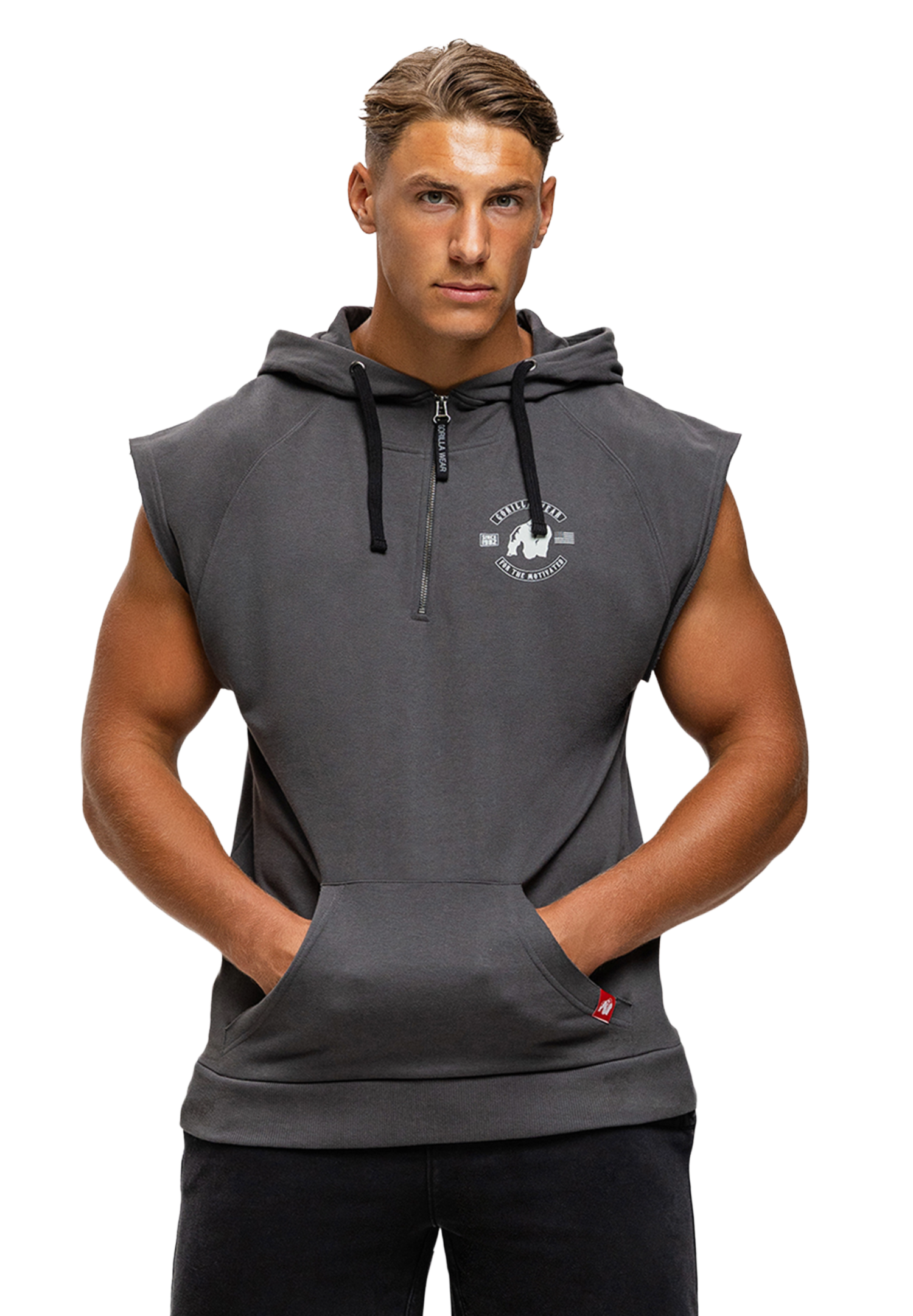 Gorilla Wear Huntley Sleeveless Hoodie, dark grey
