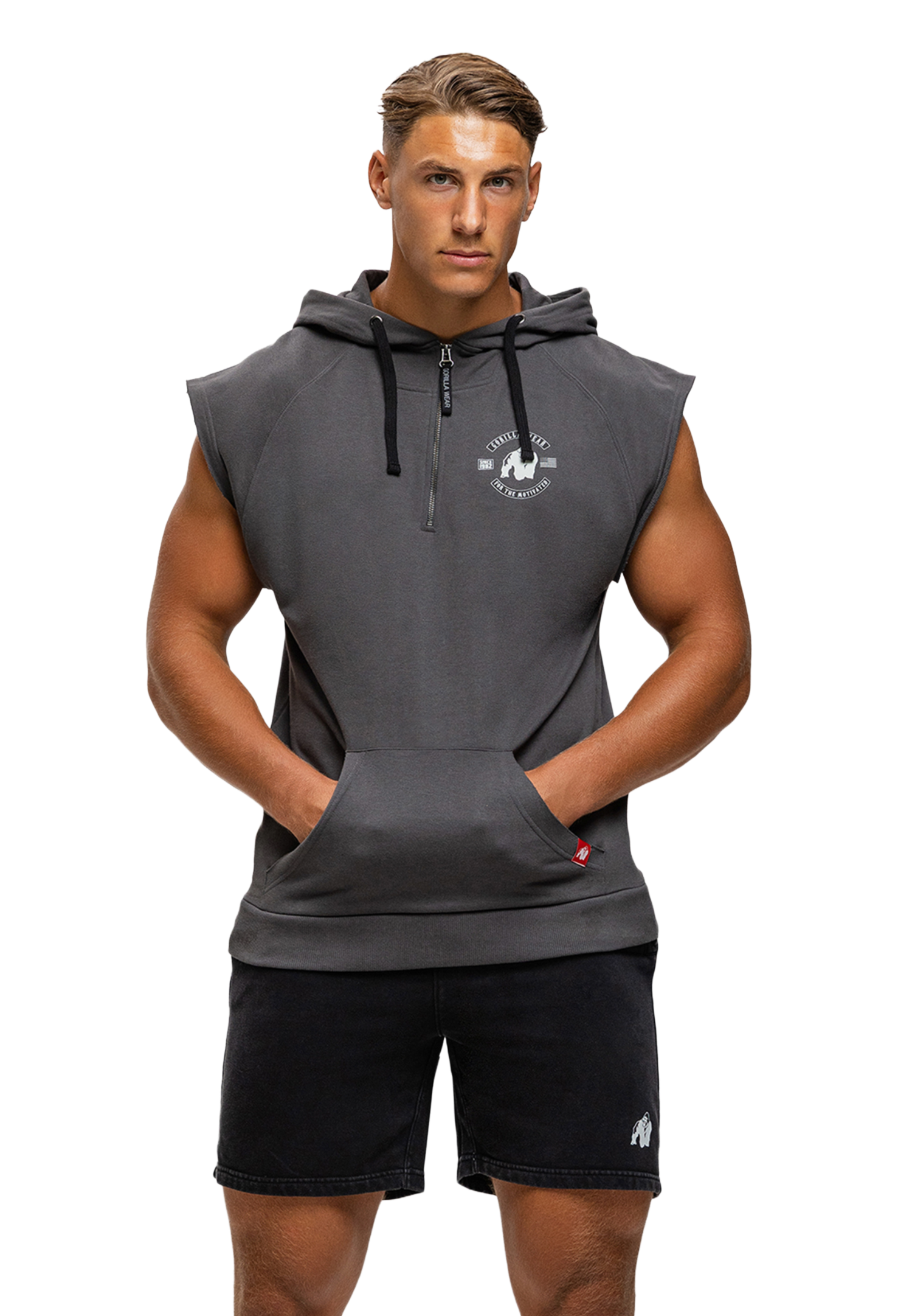 Gorilla Wear Huntley Sleeveless Hoodie, dark grey