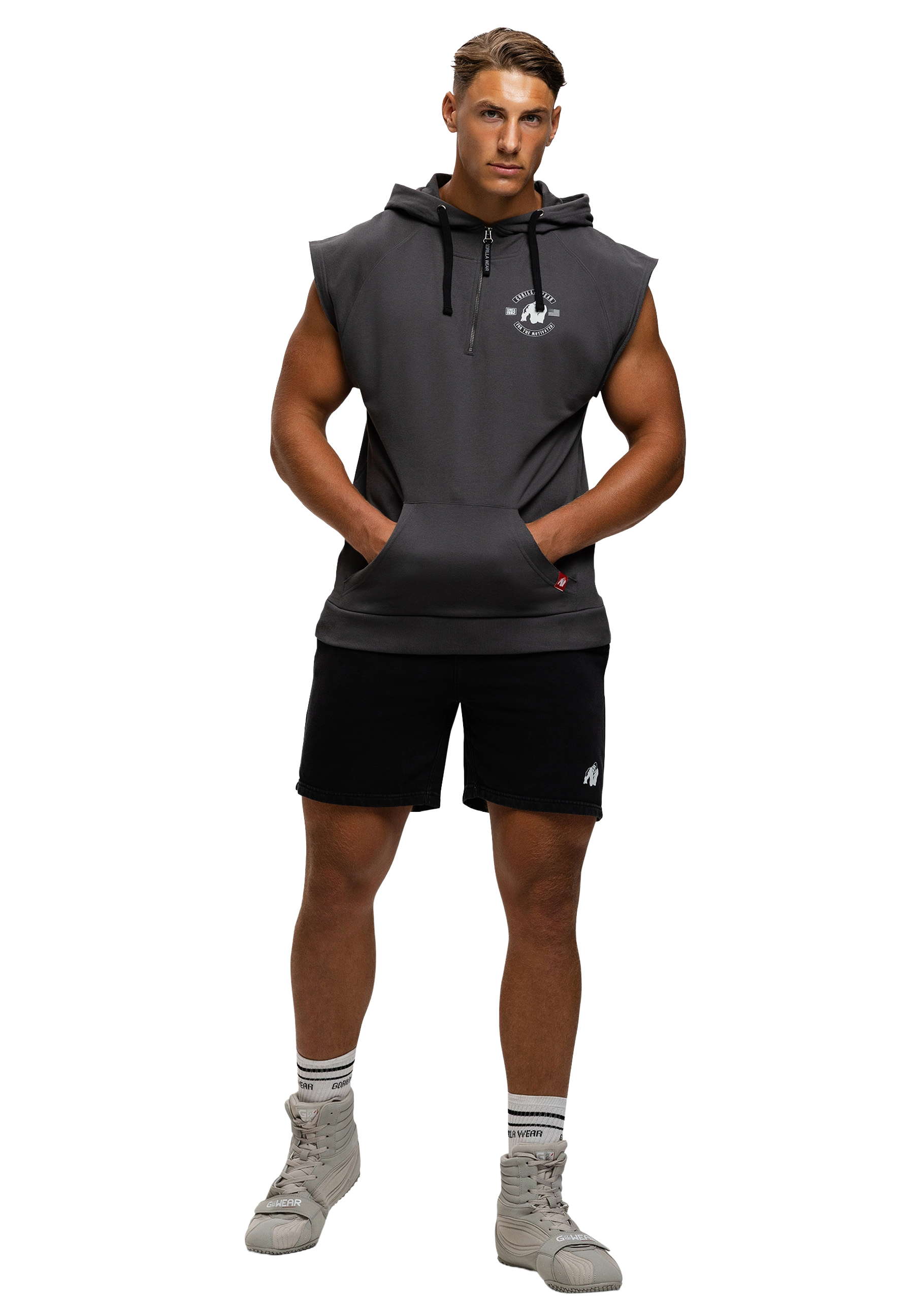 Gorilla Wear Huntley Sleeveless Hoodie, dark grey