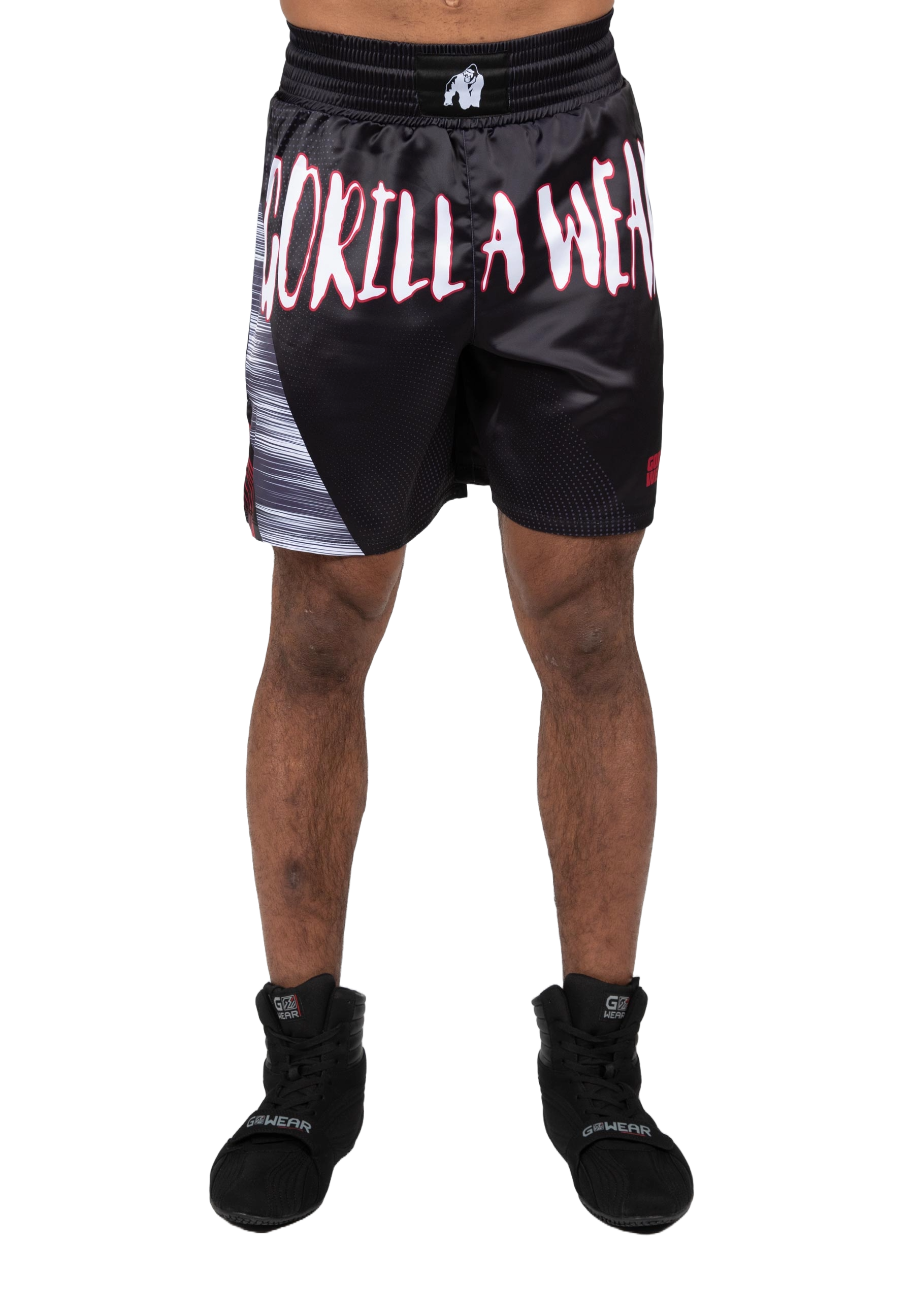 Gorilla Wear Clayton Boxing Shorts, black/red