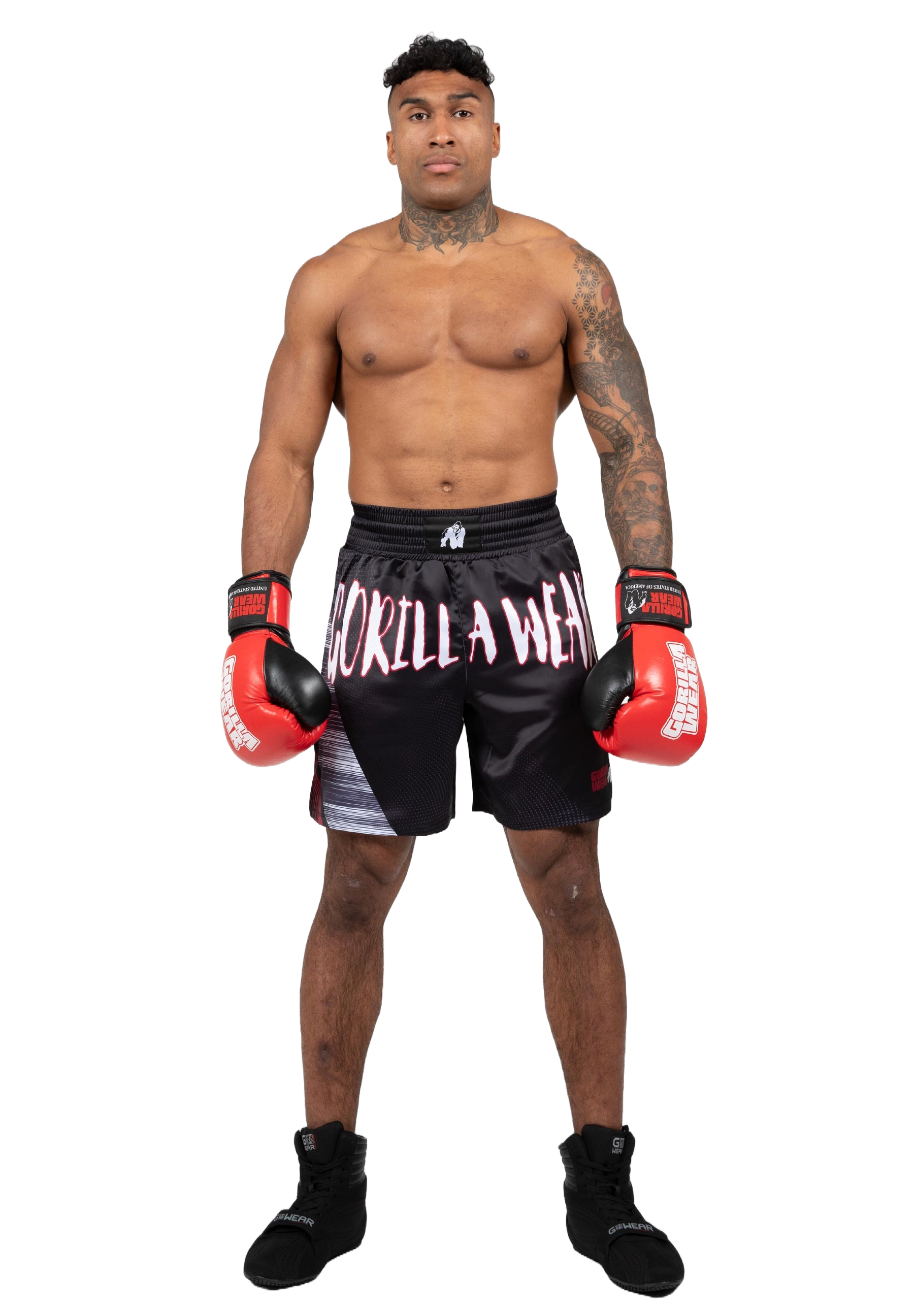 Gorilla Wear Clayton Boxing Shorts, black/red