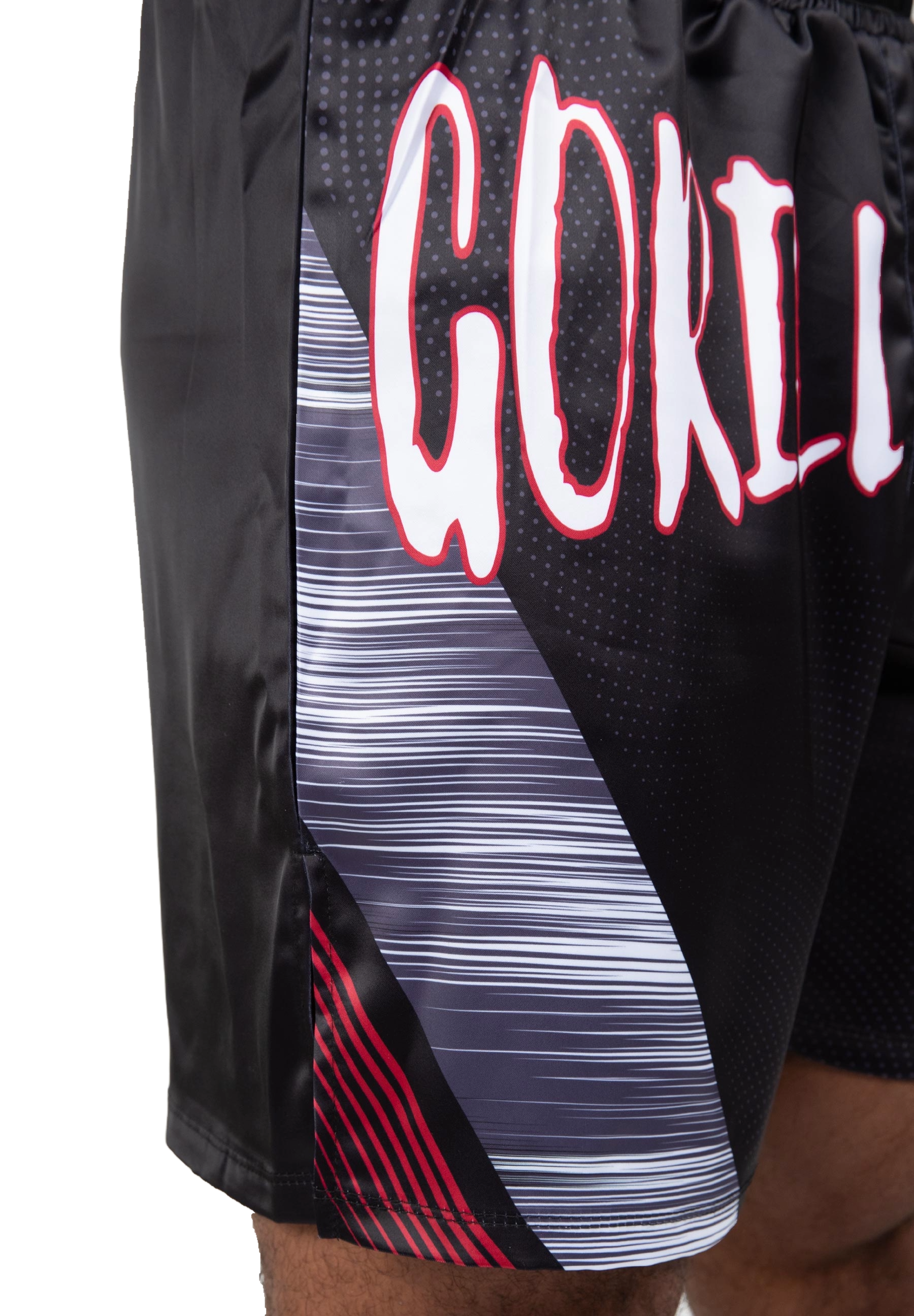 Gorilla Wear Clayton Boxing Shorts, black/red