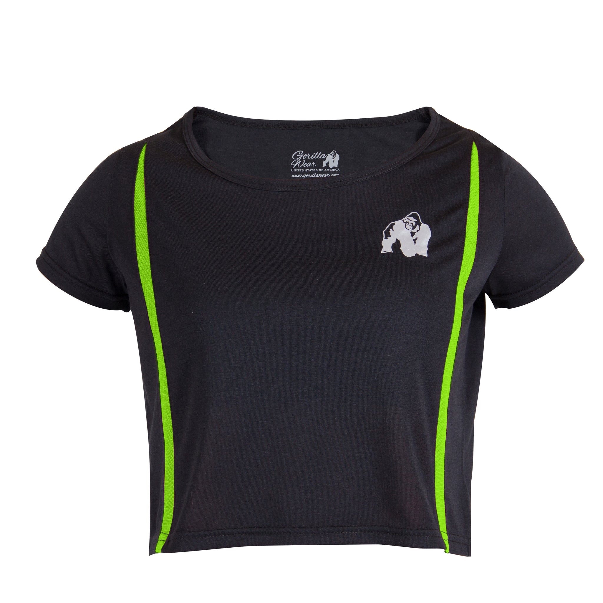 Gorilla Wear Columbia Crop Top, black/neon lime