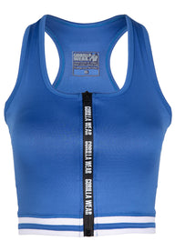 Gorilla Wear Mesa Zip Front Crop Top, blue