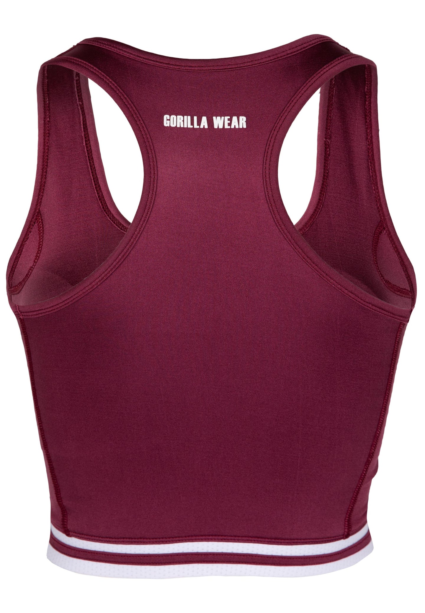 Gorilla Wear Mesa Zip Front Crop Top, burgundy red