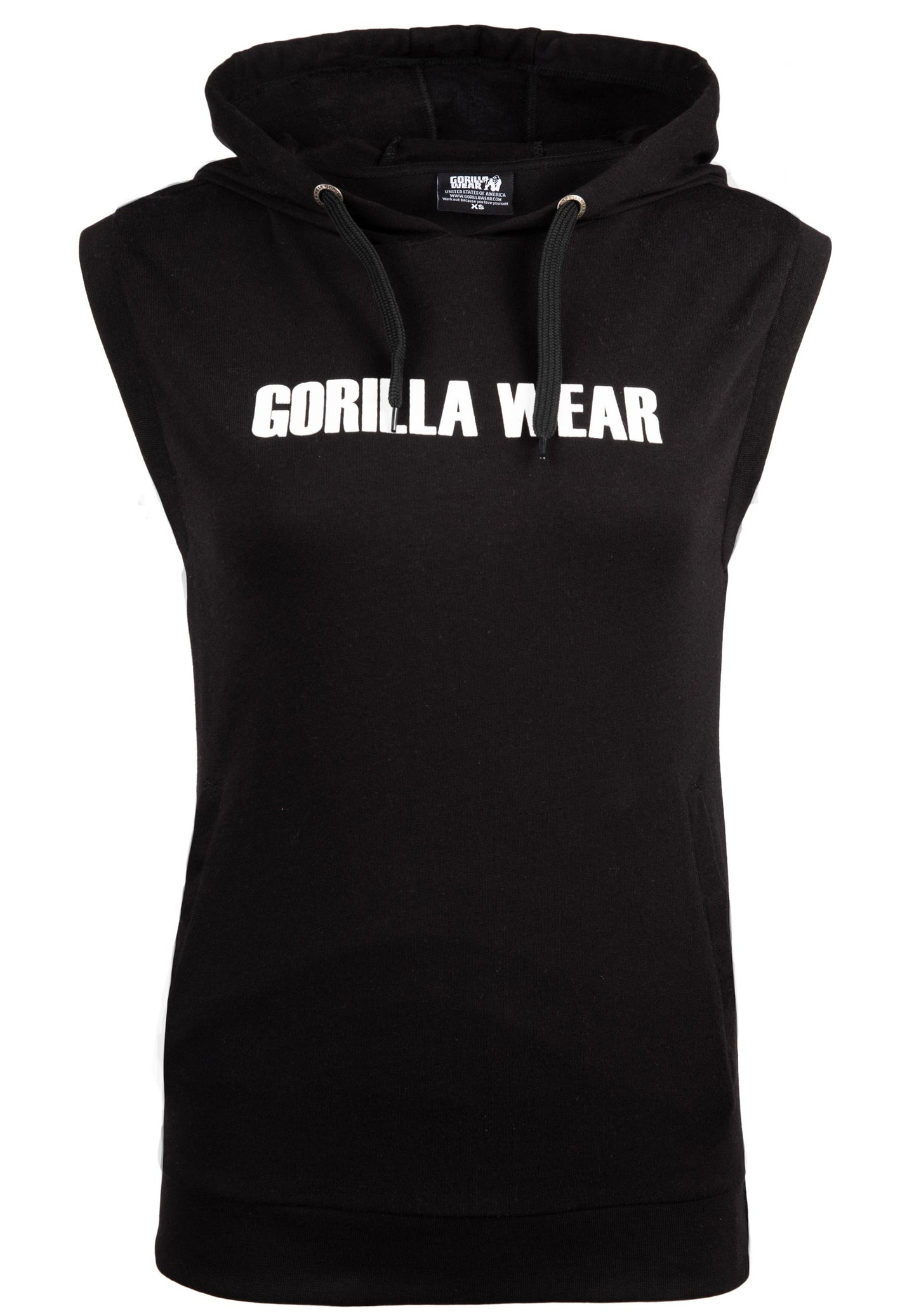 Gorilla Wear Virginia Sleeveless Hoodie, Svart