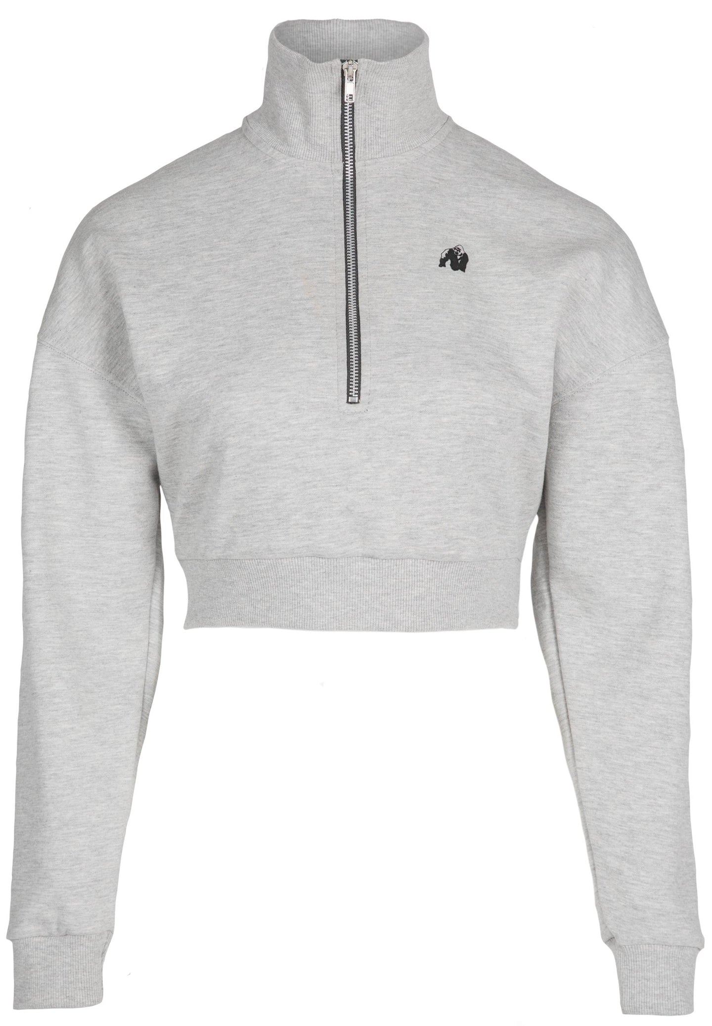 Gorilla Wear Ocala Cropped Half-Zip Sweatshirt, grey