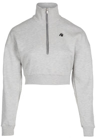 Gorilla Wear Ocala Cropped Half-Zip Sweatshirt, grey