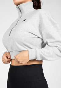 Gorilla Wear Ocala Cropped Half-Zip Sweatshirt, grey