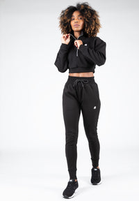 Gorilla Wear Ocala Cropped Half-Zip Sweatshirt, black