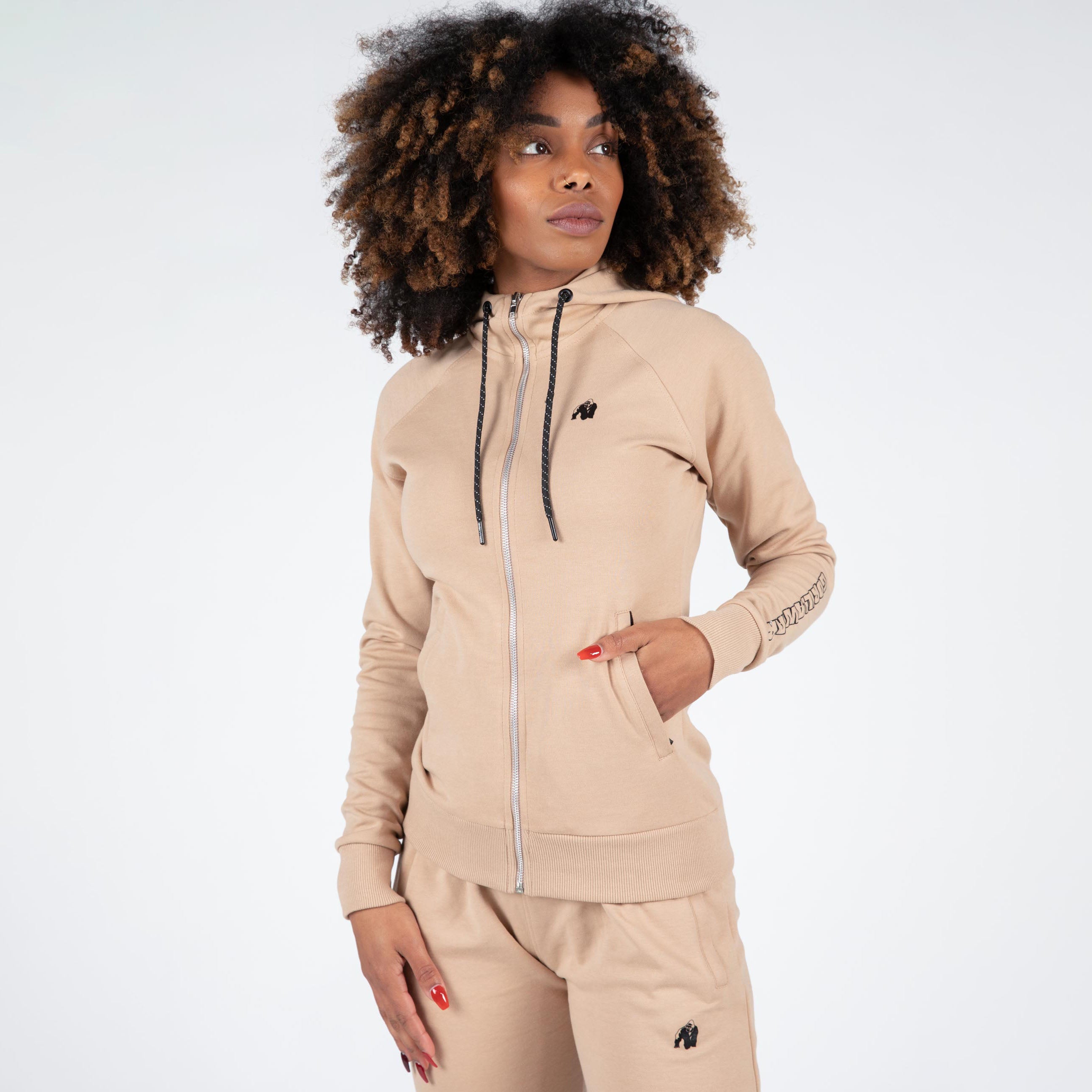 Gorilla Wear Marion Zipped Hoodie, beige