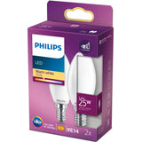 Philips 2-pack LED E14 Kron 25W Frost 250lm