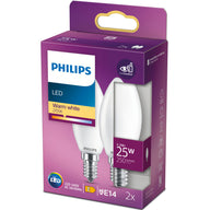 Philips 2-pack LED E14 Kron 25W Frost 250lm