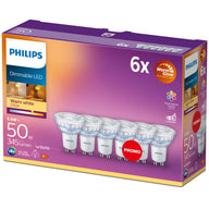 Philips 6-pack LED GU10 50W Dimbar WarmGlow