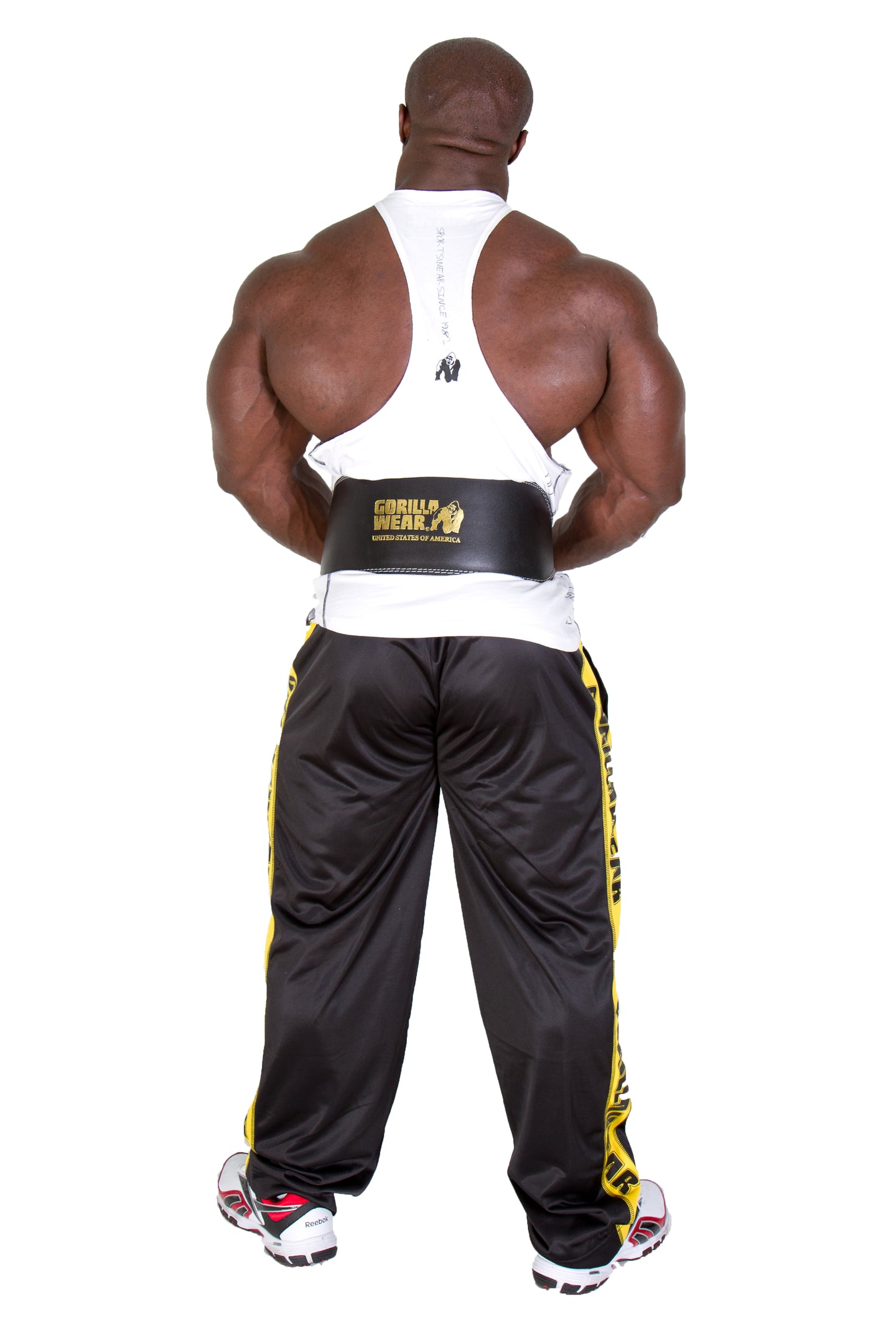 Gorilla Wear 6 Inch Padded Leather Belt, black/gold