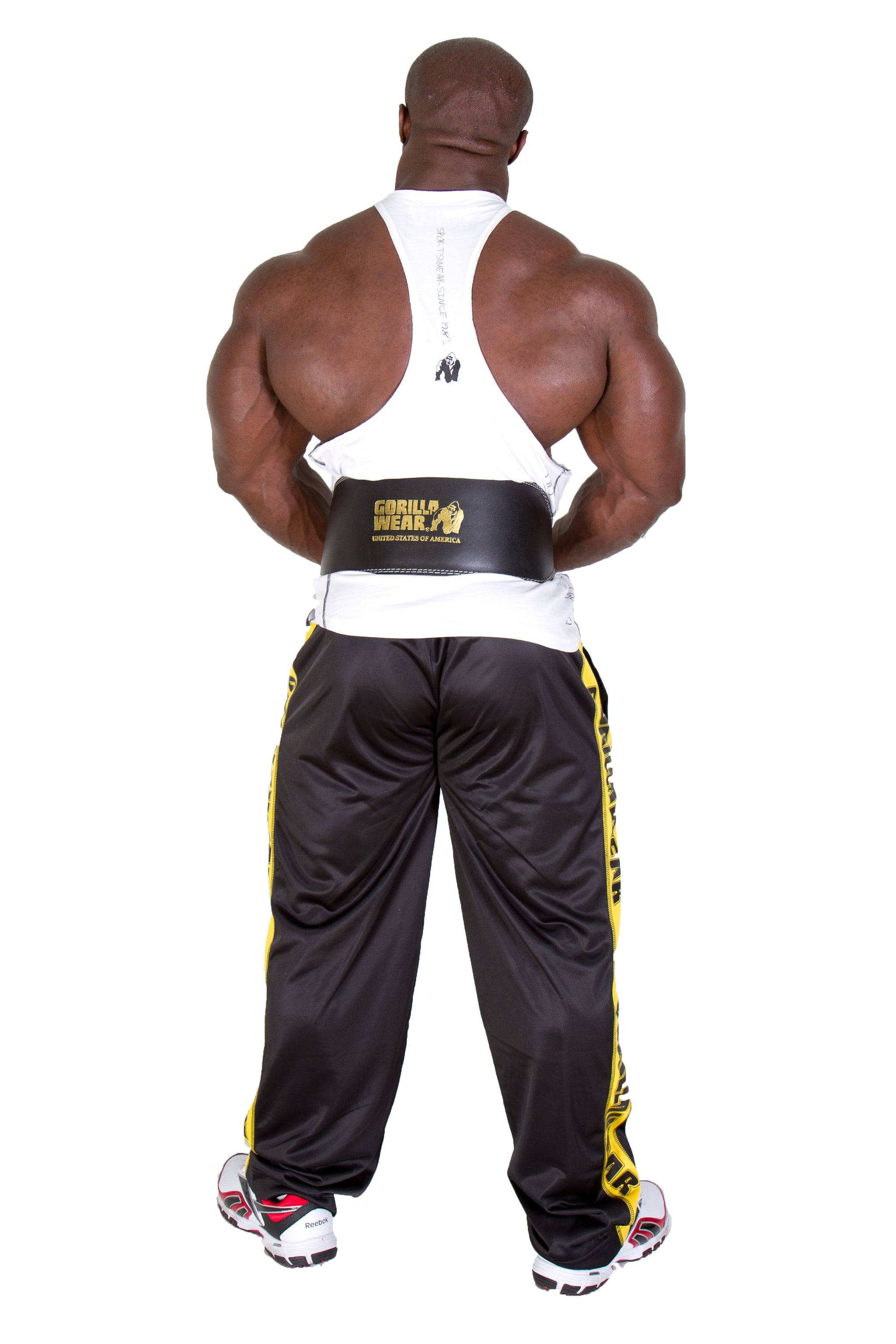 Gorilla Wear 6 Inch Padded Leather Belt, black/gold