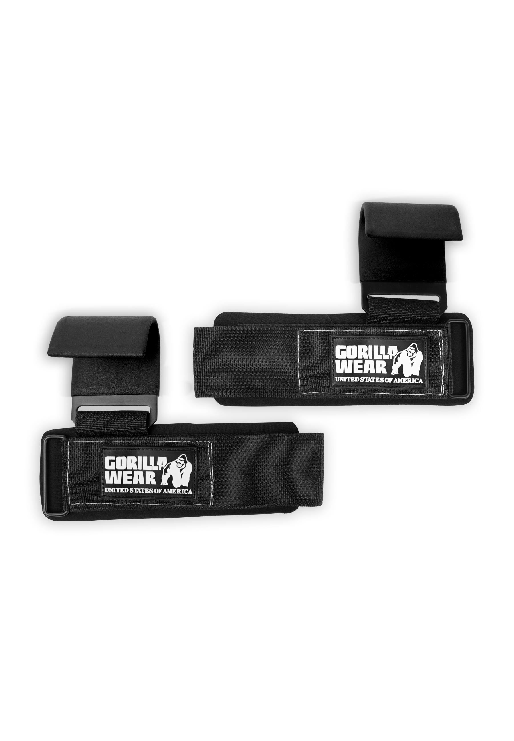 Gorilla Wear Weight Lifting Hooks, black/white